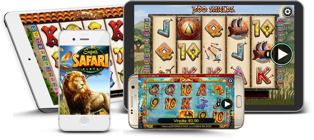 Diversi giochi slot distribuiti dalla NextGen compaiono sugli schermi di differenti tipologie di device mobili.