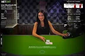 Play Live Dealer Blackjack common draw at Netbet Casino