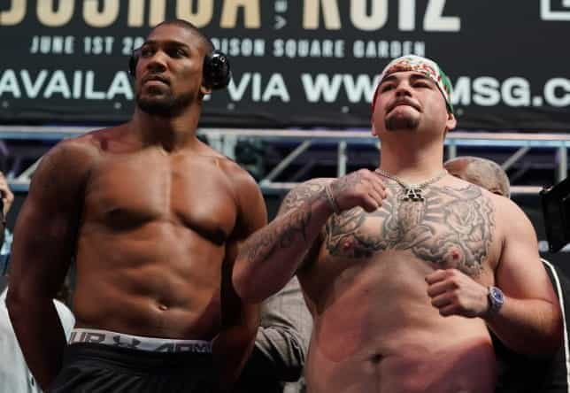 Anthony Joshua stood with Andy Ruiz Jr.