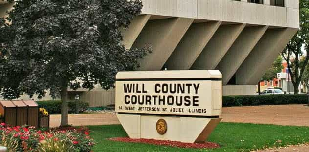 The exterior of the Will County Court in Joliet.