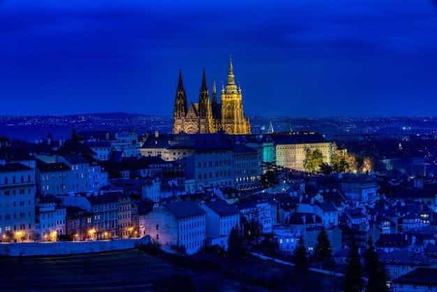 Prague Evening Architecture.