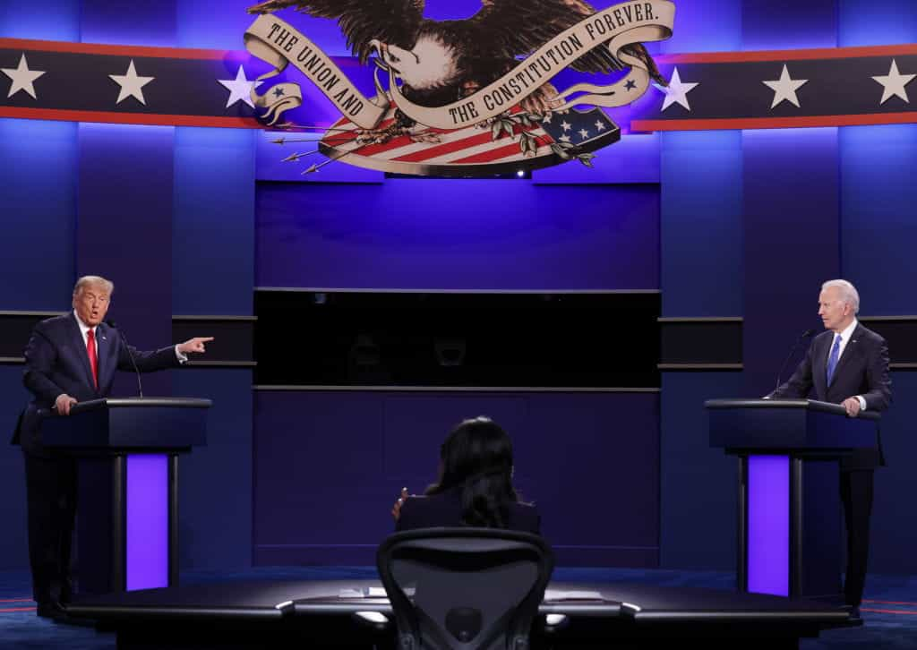 President Donald Trump and Democratic presidential nominee Joe Biden participate in the final 2022 presidential debate.