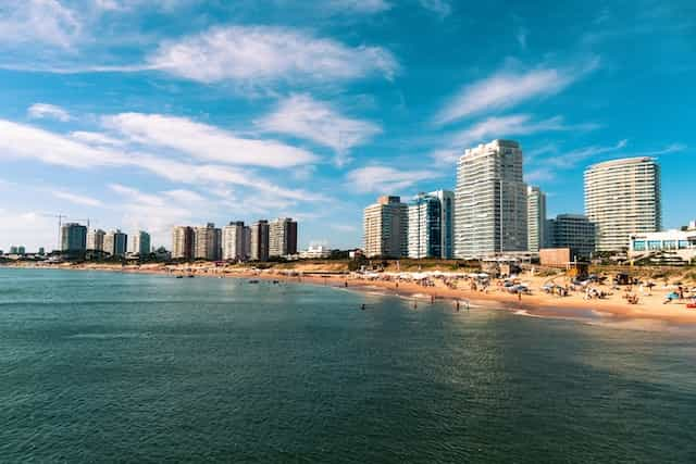 High rise buildings along the coast in Punta del Este, Uruguay.